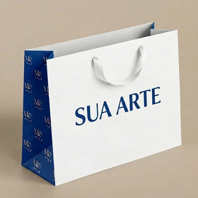 Sacola de papel artesanal kraft personalizada