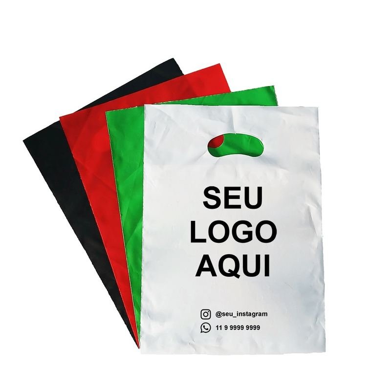 Sacola plástica personalizada com logo